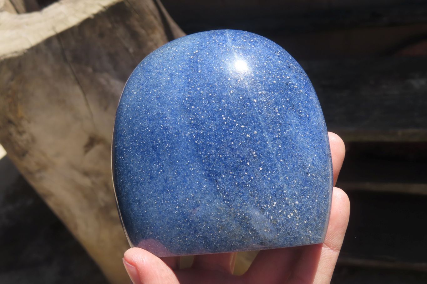 Polished Lazulite Standing Free Forms x 2 From Madagascar - Toprock Gemstones and Minerals 
