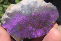 Polished On One Side Metallic Purpurite x 6 From Namibia - Toprock Gemstones and Minerals 
