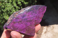 Polished On One Side Metallic Purpurite x 6 From Namibia - Toprock Gemstones and Minerals 