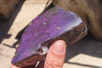Polished On One Side Metallic Purpurite x 6 From Namibia - Toprock Gemstones and Minerals 