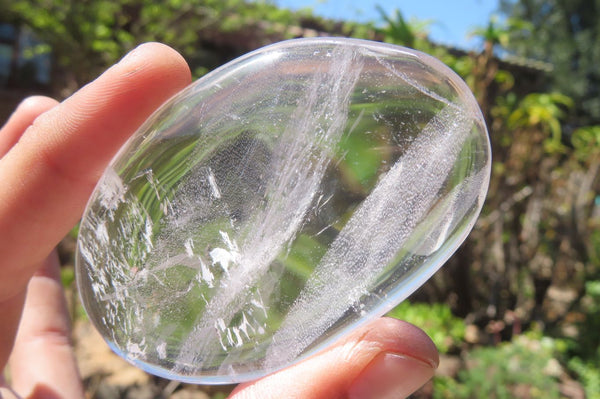 Polished Clear Quartz Palm Stones x 24 From Madagascar - Toprock Gemstones and Minerals 