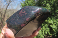 Polished Ruby Corundum In Chrome Verdite Standing Free Forms x 3 From Zimbabwe - Toprock Gemstones and Minerals 