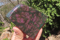 Polished Ruby Corundum In Chrome Verdite Standing Free Forms x 3 From Zimbabwe - Toprock Gemstones and Minerals 