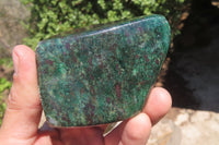Polished Ruby Corundum In Chrome Verdite Standing Free Forms x 3 From Zimbabwe - Toprock Gemstones and Minerals 