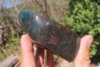 Polished Ruby Corundum In Chrome Verdite Standing Free Forms x 3 From Zimbabwe - Toprock Gemstones and Minerals 