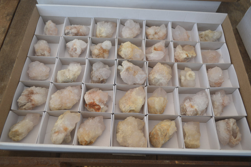 Natural Cactus Flower White Spirit Quartz Crystals and Clusters x 35 From Boekenhouthoek, South Africa - Toprock Gemstones and Minerals 
