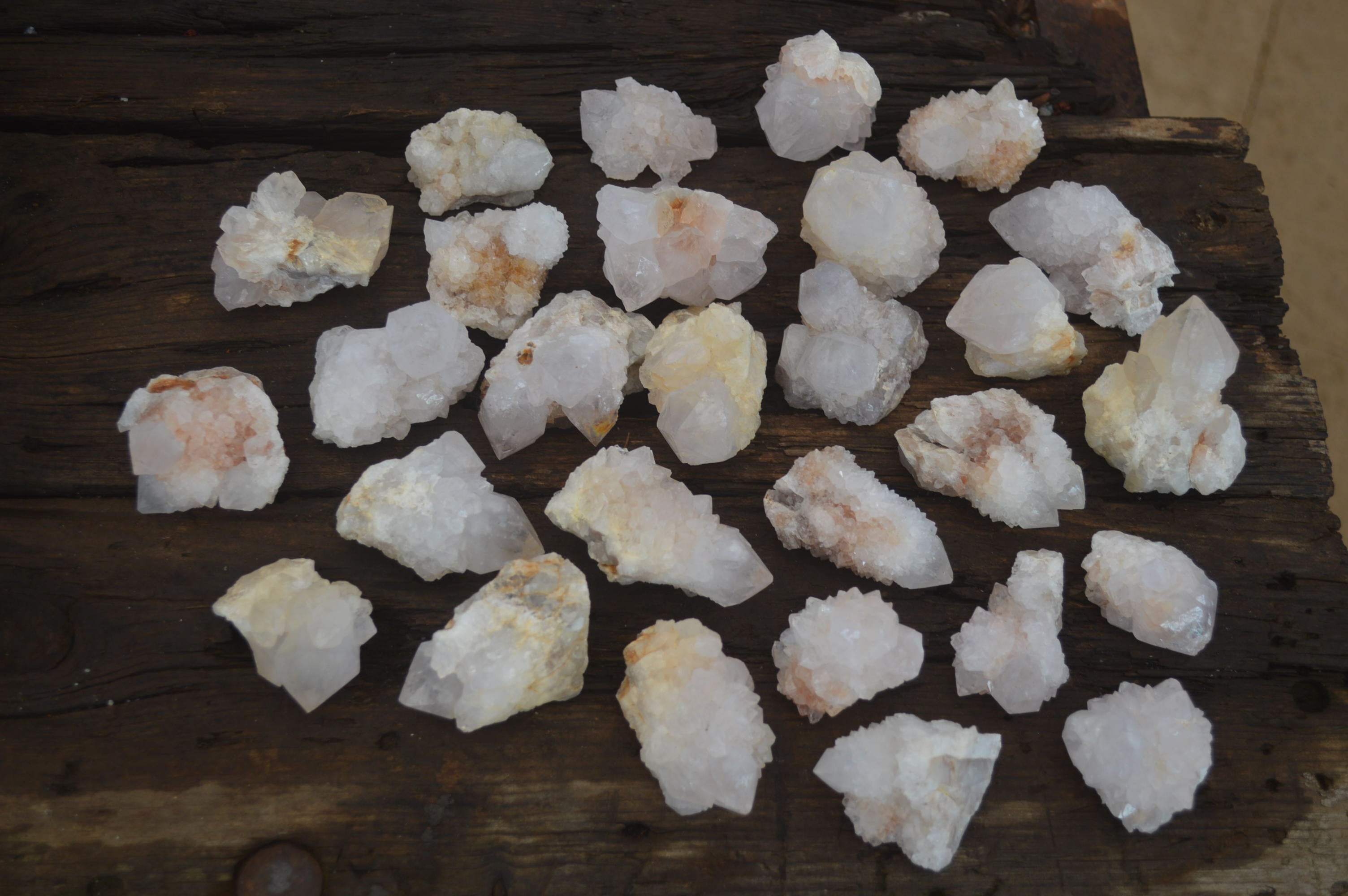 Natural Cactus Flower White Spirit Quartz Crystals and Clusters x 35 From Boekenhouthoek, South Africa - Toprock Gemstones and Minerals 