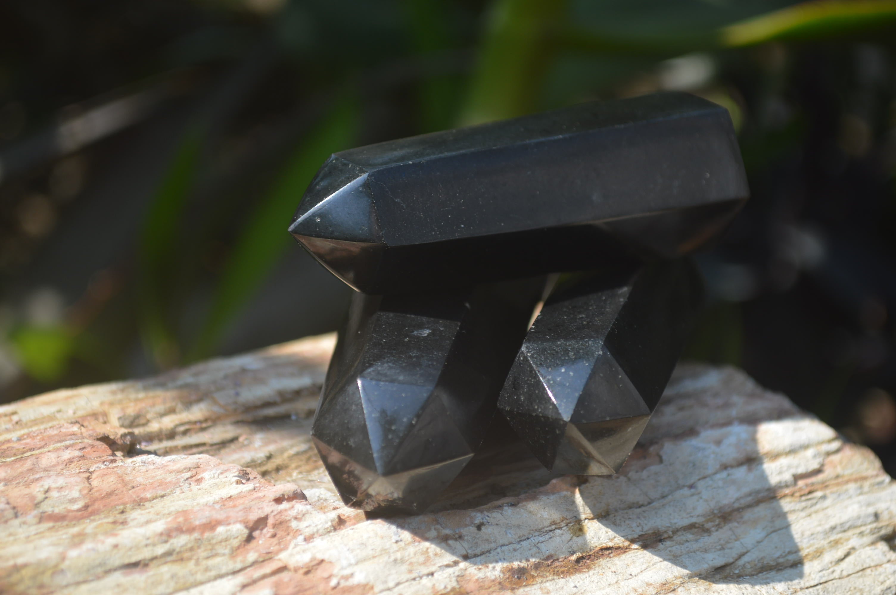 Polished Black Basalt Point-Prisms x 12 From Antsirabe, Madagascar - Toprock Gemstones and Minerals 