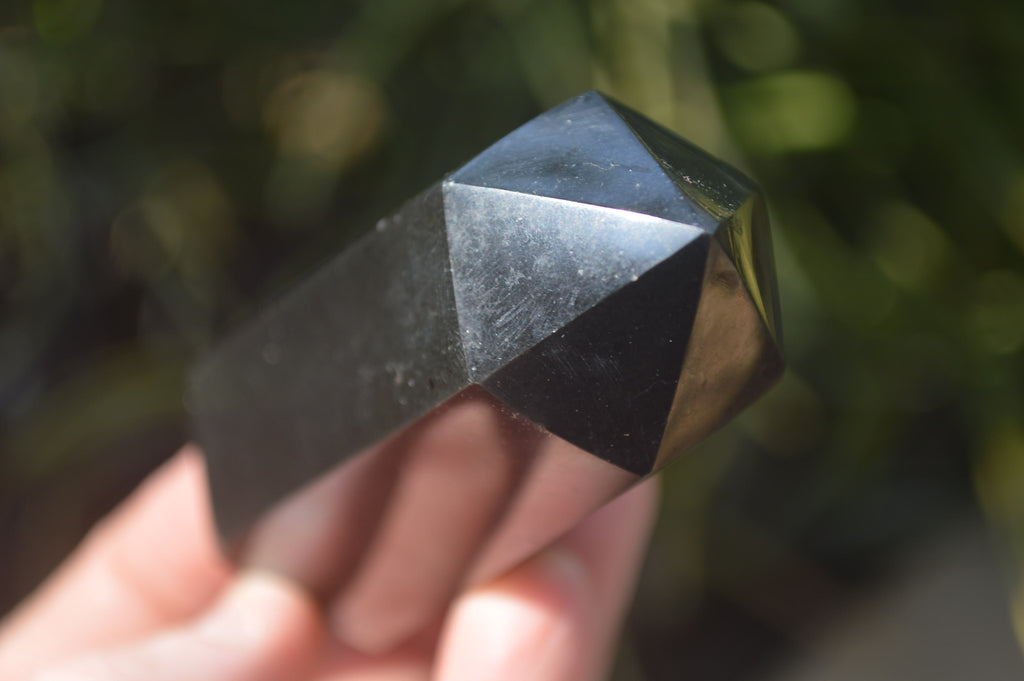 Polished Black Basalt Point-Prisms x 12 From Antsirabe, Madagascar - Toprock Gemstones and Minerals 
