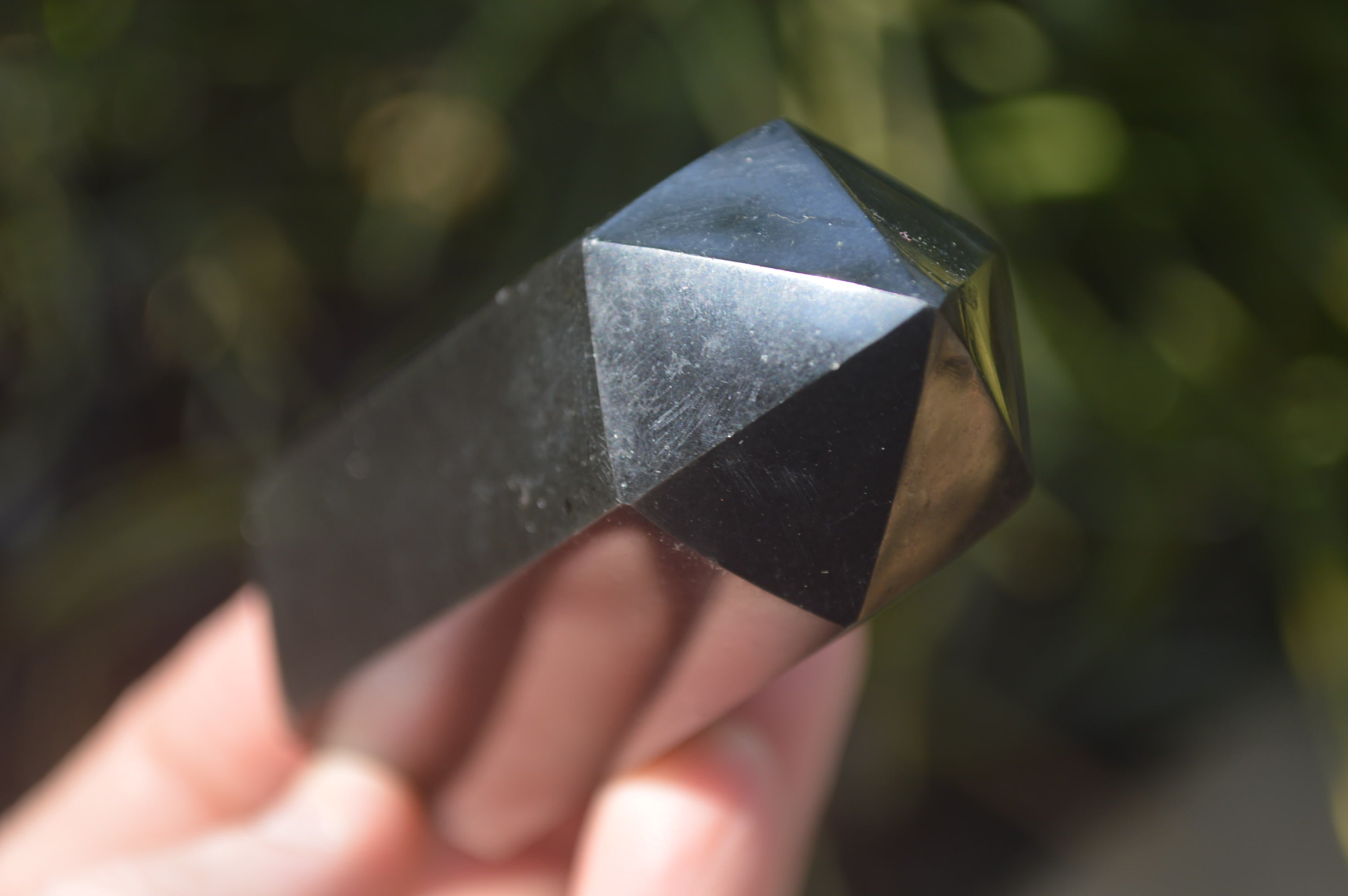Polished Black Basalt Point-Prisms x 12 From Antsirabe, Madagascar - Toprock Gemstones and Minerals 