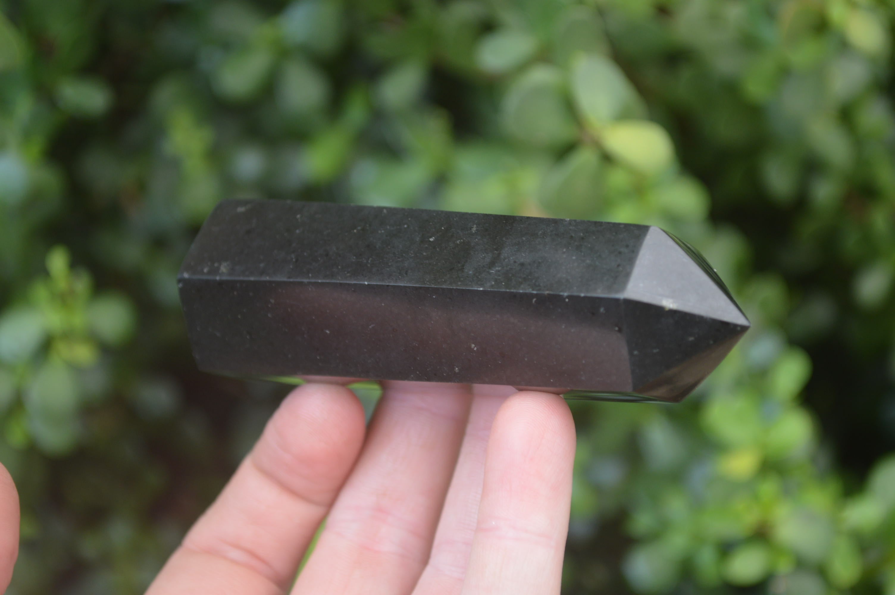 Polished Black Basalt Point-Prisms x 12 From Antsirabe, Madagascar - Toprock Gemstones and Minerals 