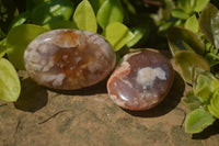 Polished Flower Agate Galet-Palm Stones x 12 From Antsahalova, Madagascar - Toprock Gemstones and Minerals 
