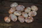 Polished Flower Agate Galet-Palm Stones x 12 From Antsahalova, Madagascar - Toprock Gemstones and Minerals 