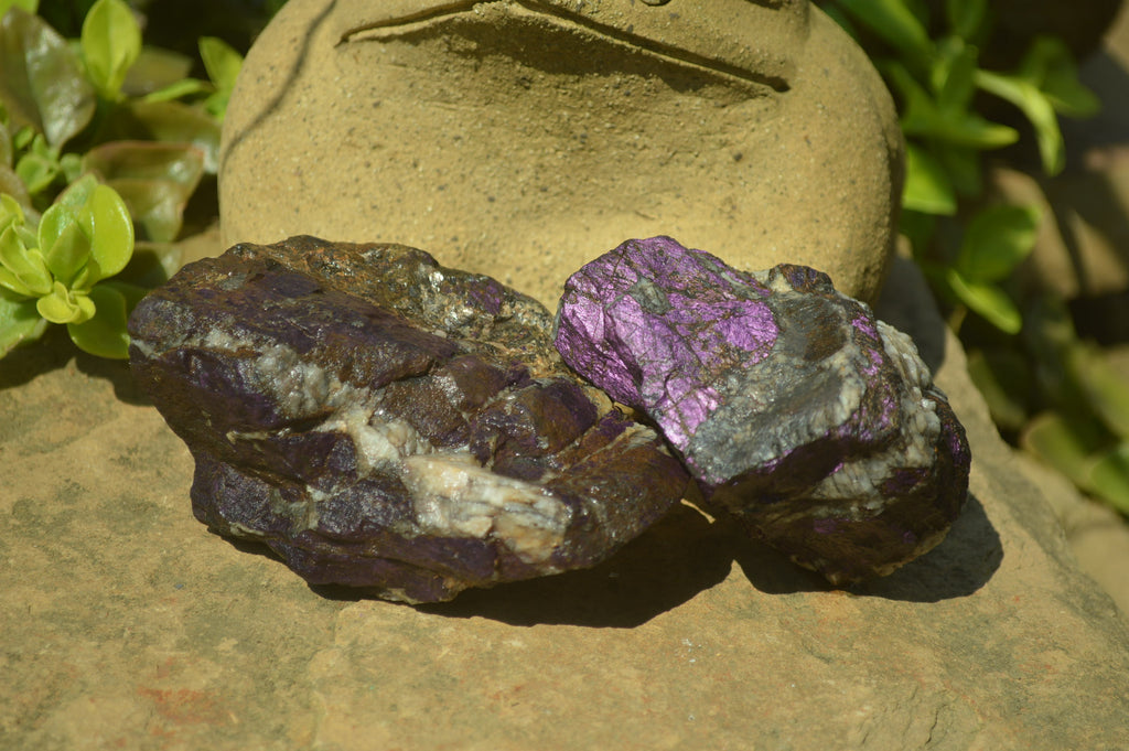 Natural Metallic Purpurite Cobbed Specimens x 6 From Erongo, Namibia - Toprock Gemstones and Minerals 