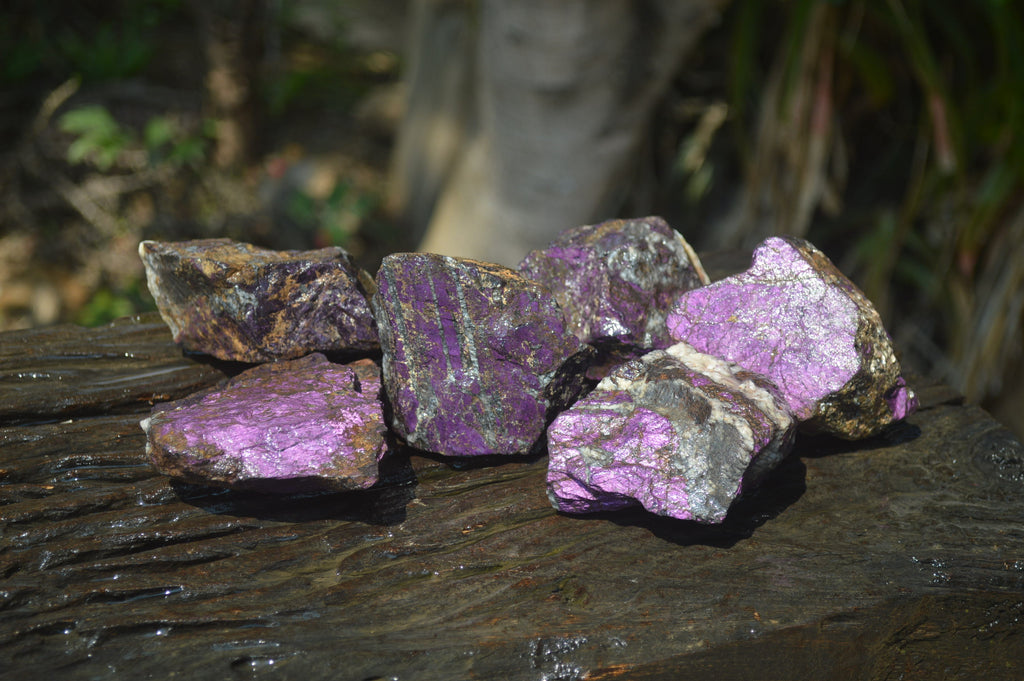 Natural Metallic Purpurite Cobbed Specimens x 6 From Erongo, Namibia - Toprock Gemstones and Minerals 
