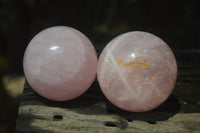 Polished Rose Quartz Spheres x 4 From Ambatondrazaka, Madagascar - Toprock Gemstones and Minerals 
