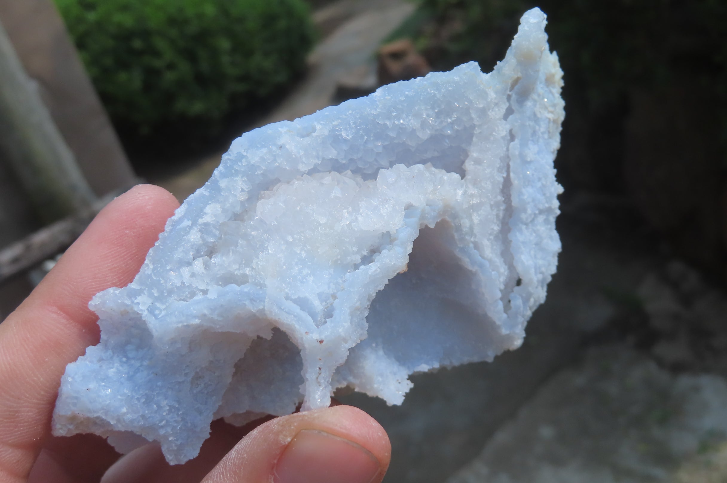 Natural Etched Blue Chalcedony Specimens x 5 From Nsanje, Malawi - Toprock Gemstones and Minerals 