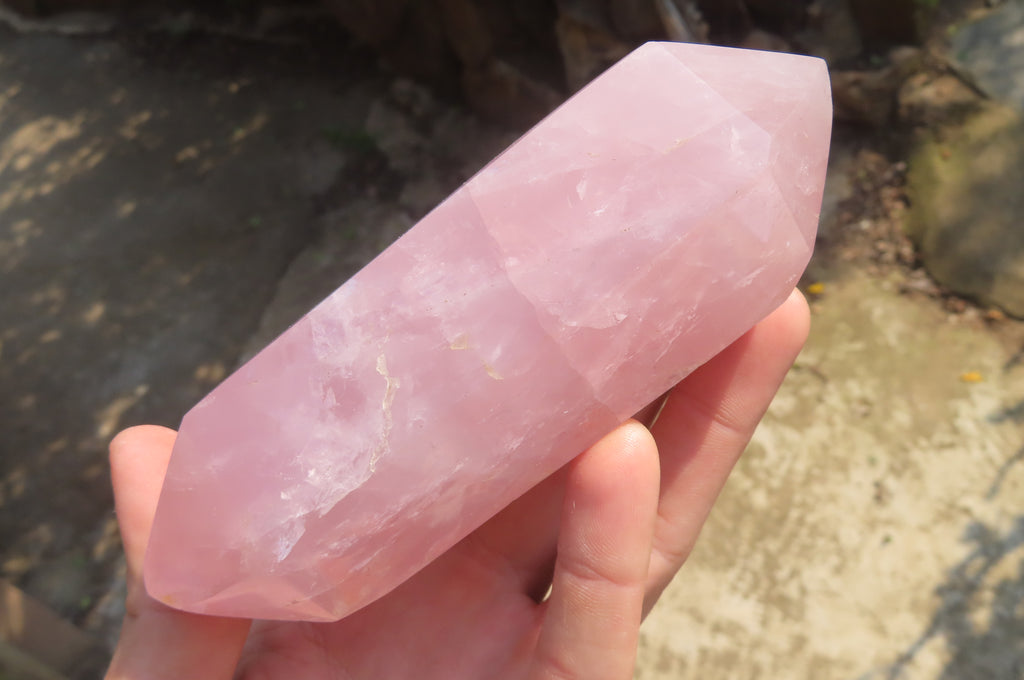 Polished Double Terminated Rose Quartz Points x 6 From Ambatondrazaka, Madagascar - Toprock Gemstones and Minerals 