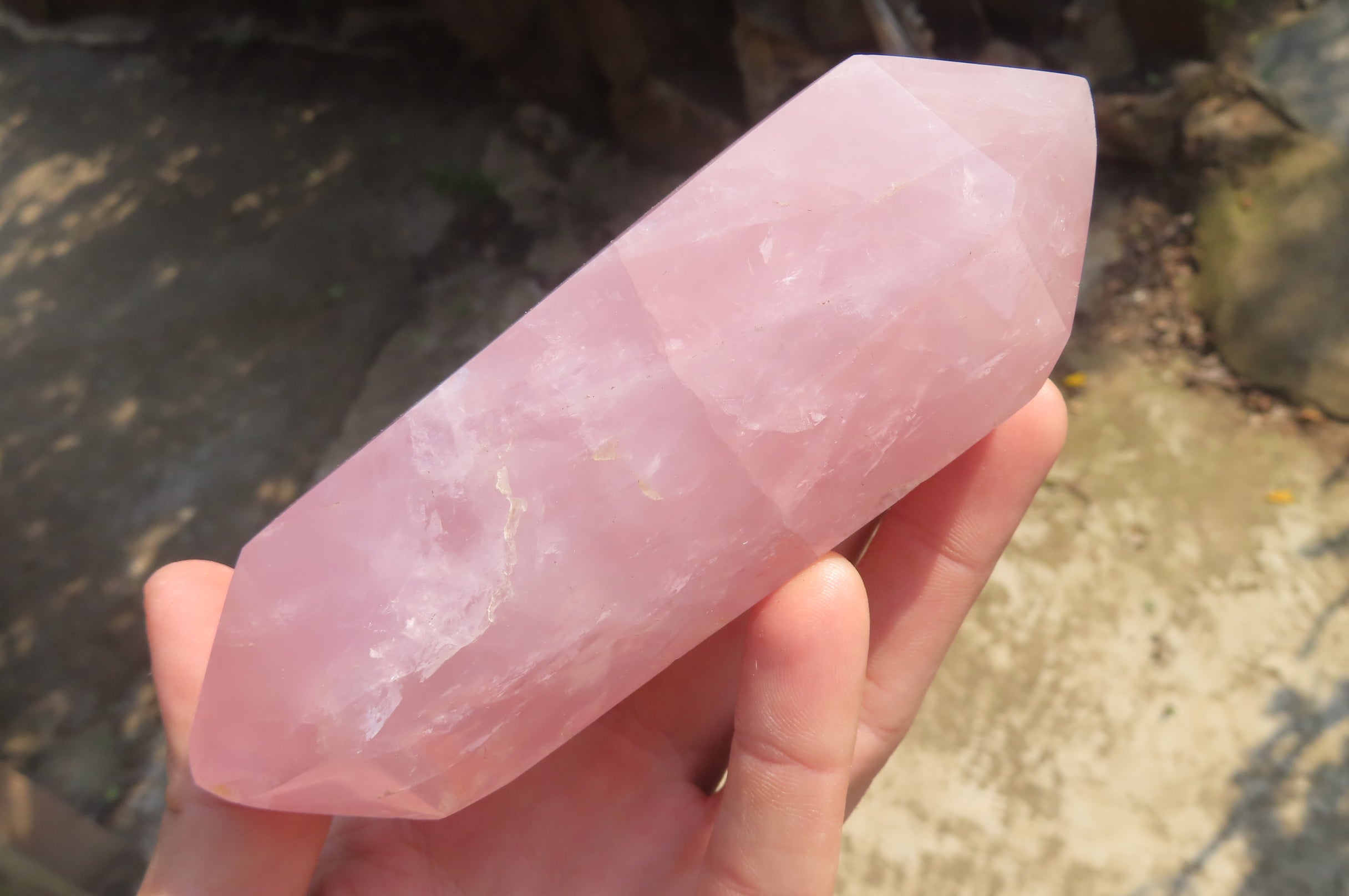 Polished Double Terminated Rose Quartz Points x 6 From Ambatondrazaka, Madagascar - Toprock Gemstones and Minerals 