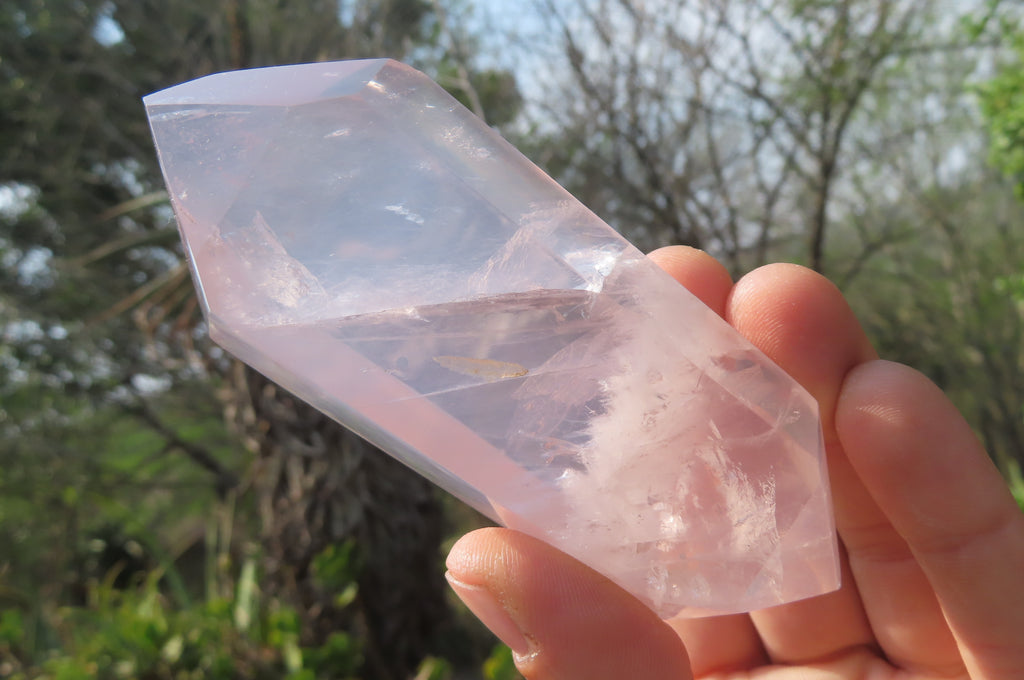 Polished Double Terminated Rose Quartz Points x 6 From Ambatondrazaka, Madagascar - Toprock Gemstones and Minerals 