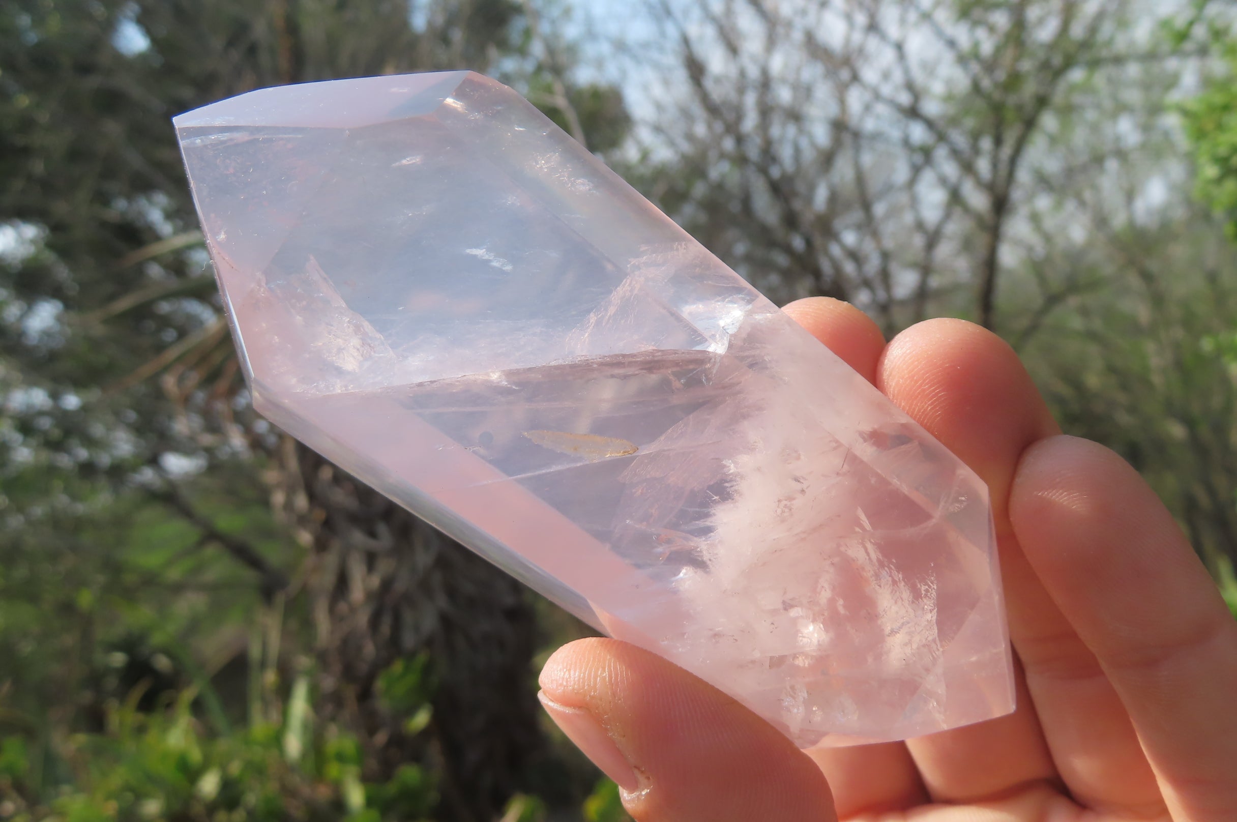 Polished Double Terminated Rose Quartz Points x 6 From Ambatondrazaka, Madagascar - Toprock Gemstones and Minerals 
