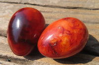 Polished Carnelian Gemstone Eggs x 12 From Madagascar - Toprock Gemstones and Minerals 