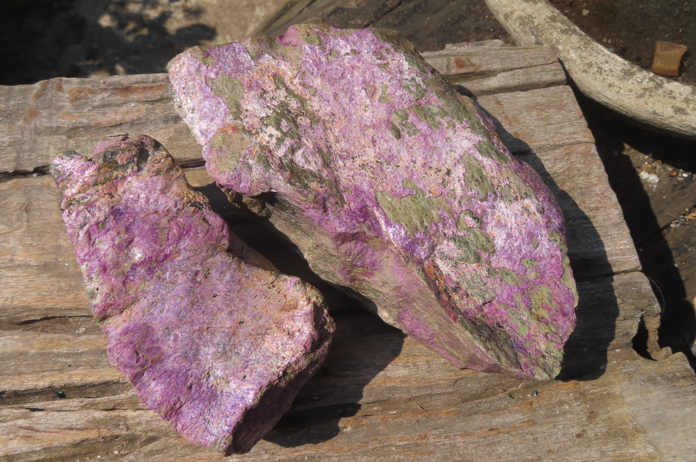 Natural Stichtite Cobbed Specimens x 2 From Barberton, South Africa - Toprock Gemstones and Minerals 
