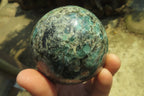 Polished Rare Emerald Mica In Matrix Spheres x 2 From Mutoko, Zimbabwe - Toprock Gemstones and Minerals 