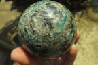 Polished Rare Emerald Mica In Matrix Spheres x 2 From Mutoko, Zimbabwe - Toprock Gemstones and Minerals 