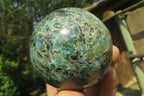Polished Rare Emerald Mica In Matrix Spheres x 2 From Mutoko, Zimbabwe - Toprock Gemstones and Minerals 
