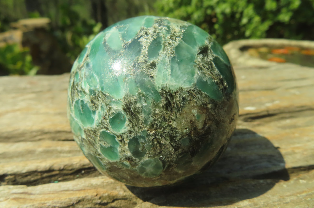 Polished Rare Emerald Mica In Matrix Spheres x 2 From Mutoko, Zimbabwe - Toprock Gemstones and Minerals 