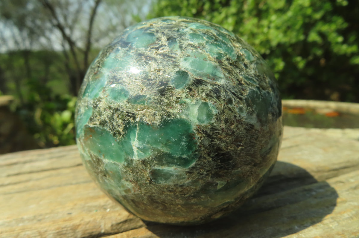 Polished Rare Emerald Mica In Matrix Spheres x 2 From Mutoko, Zimbabwe - Toprock Gemstones and Minerals 