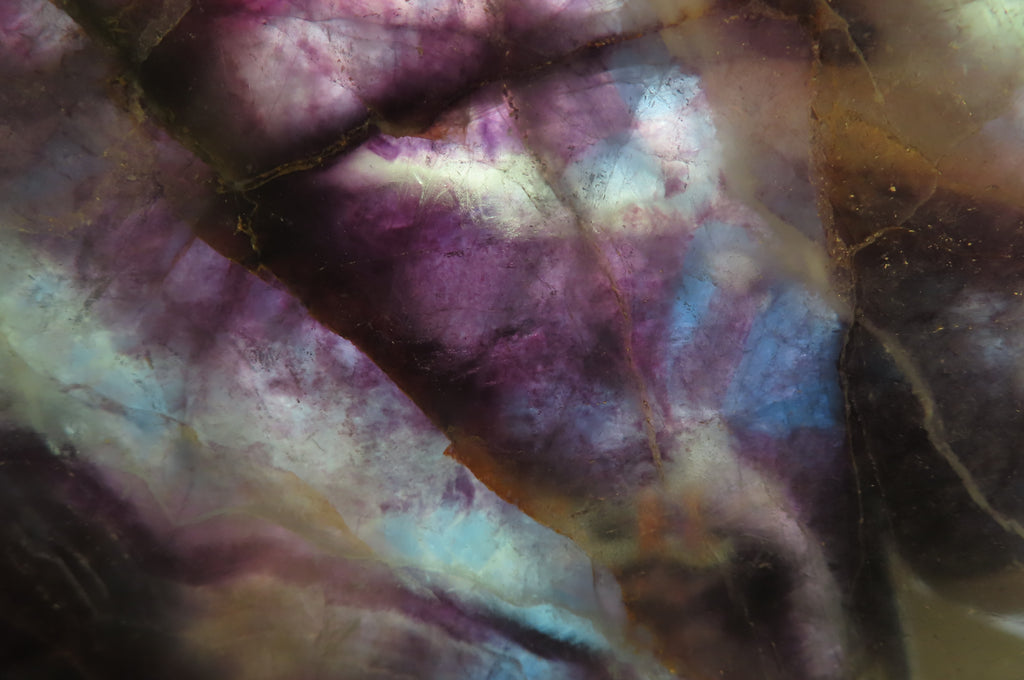 Polished Watermelon Fluorite Slice x 1 From Uis, Namibia - Toprock Gemstones and Minerals 