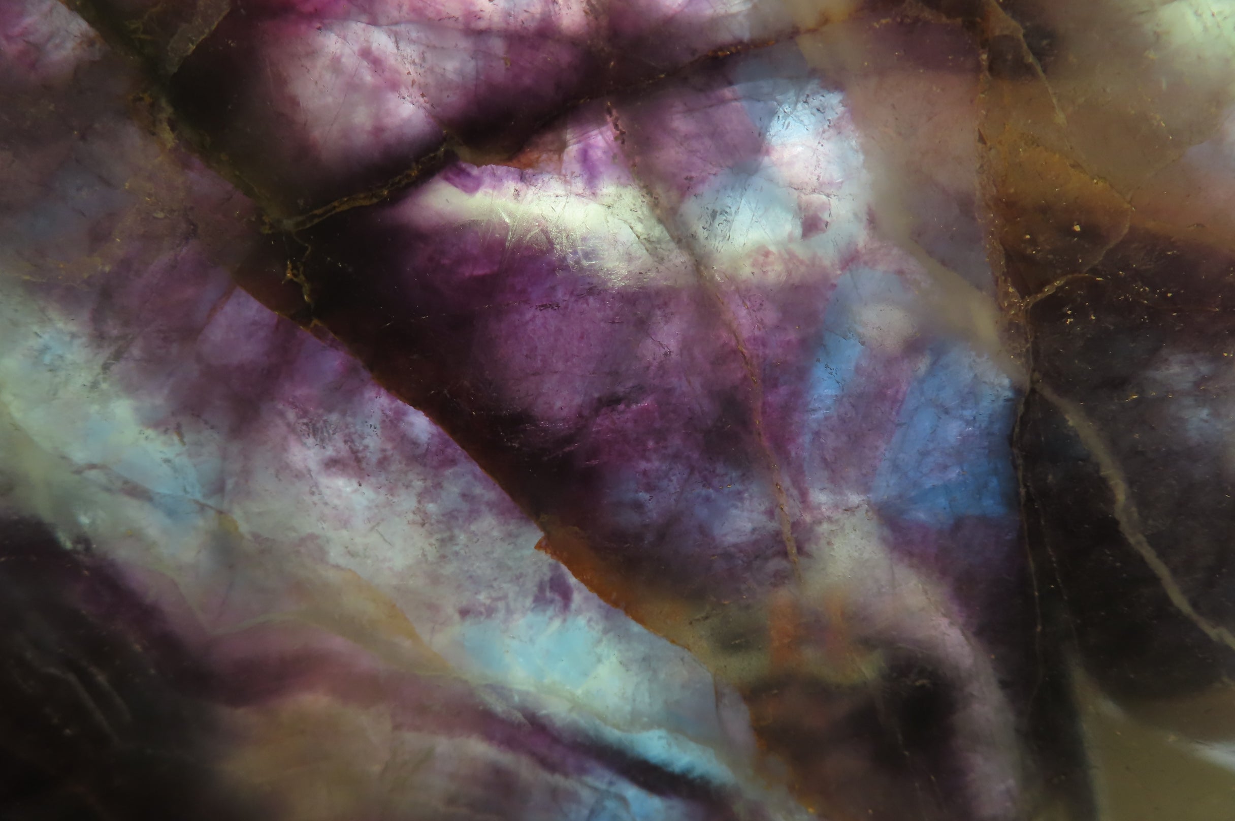 Polished Watermelon Fluorite Slice x 1 From Uis, Namibia - Toprock Gemstones and Minerals 