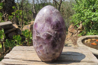 Polished Chevron Amethyst Standing Free Form x 1 from Madagascar - Toprock Gemstones and Minerals 