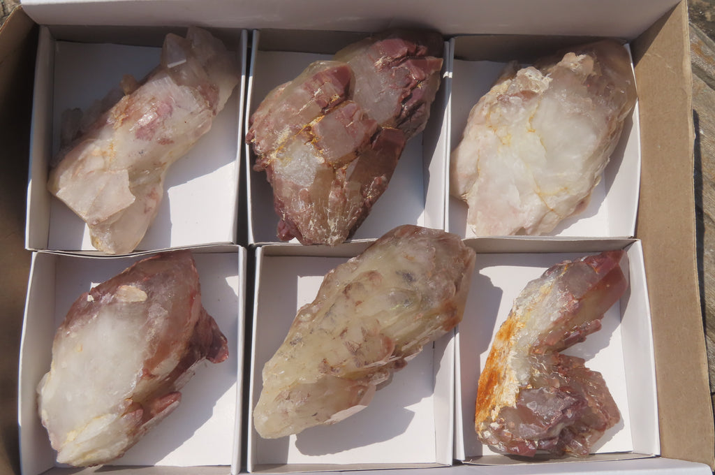 Natural Red Hematoid Quartz Clusters x 6 From Karoi, Zimbabwe - Toprock Gemstones and Minerals 