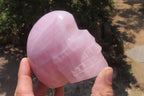 Hand Made Rose Quartz Skull Carvings x 2 From Madagascar - Toprock Gemstones and Minerals 