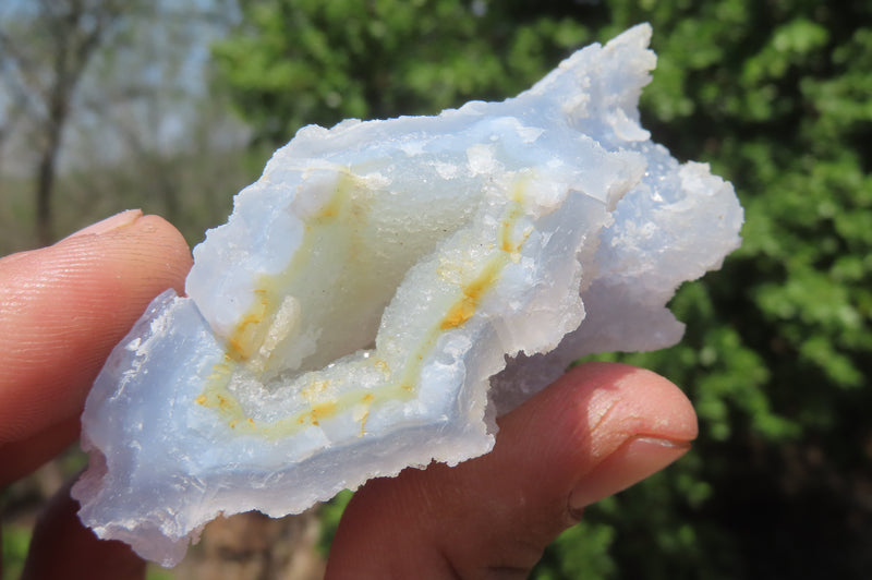 Natural Etched Blue Chalcedony Specimens x 12 From Nsanje, Malawi - Toprock Gemstones and Minerals 
