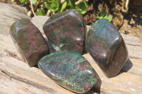 Polished Ruby Corundum In Chrome Verdite Free Forms x 4 From Zimbabwe - Toprock Gemstones and Minerals 