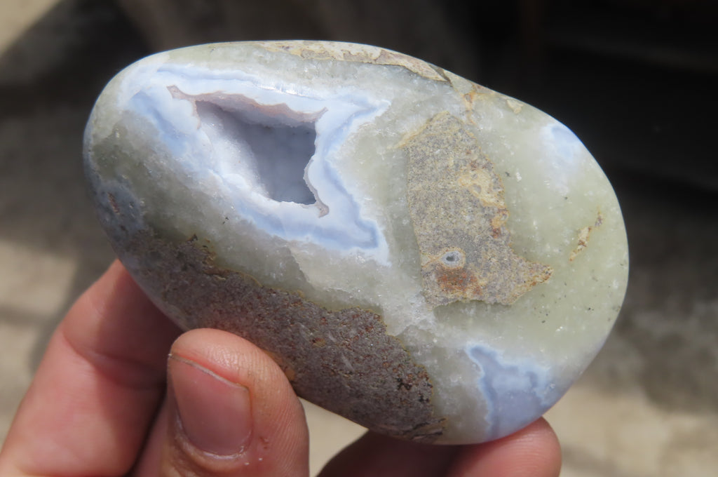 Polished Blue Lace Agate Free Forms x 6 From Malawi - Toprock Gemstones and Minerals 