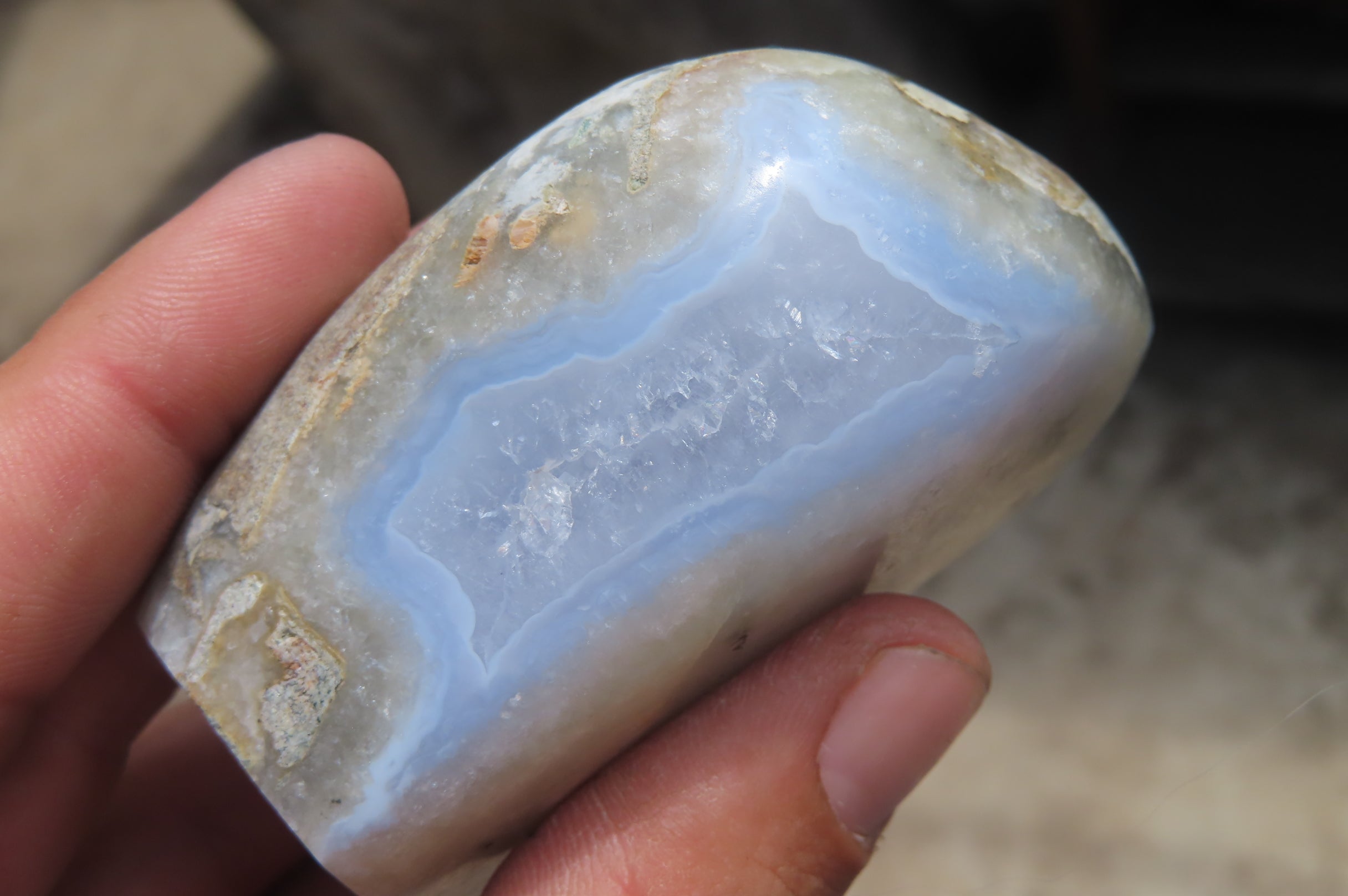 Polished Blue Lace Agate Free Forms x 6 From Malawi - Toprock Gemstones and Minerals 