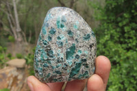 Polished Rare Emerald Mica In Matrix Standing Free Forms x 4 From Mutoko, Zimbabwe - Toprock Gemstones and Minerals 