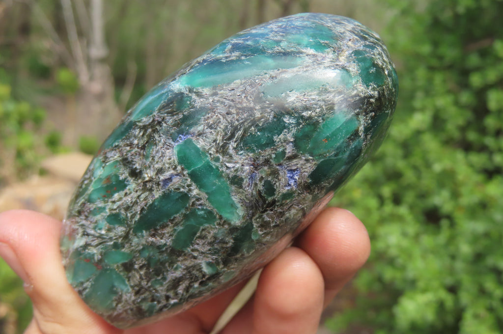 Polished Rare Emerald Mica In Matrix Standing Free Forms x 4 From Mutoko, Zimbabwe - Toprock Gemstones and Minerals 