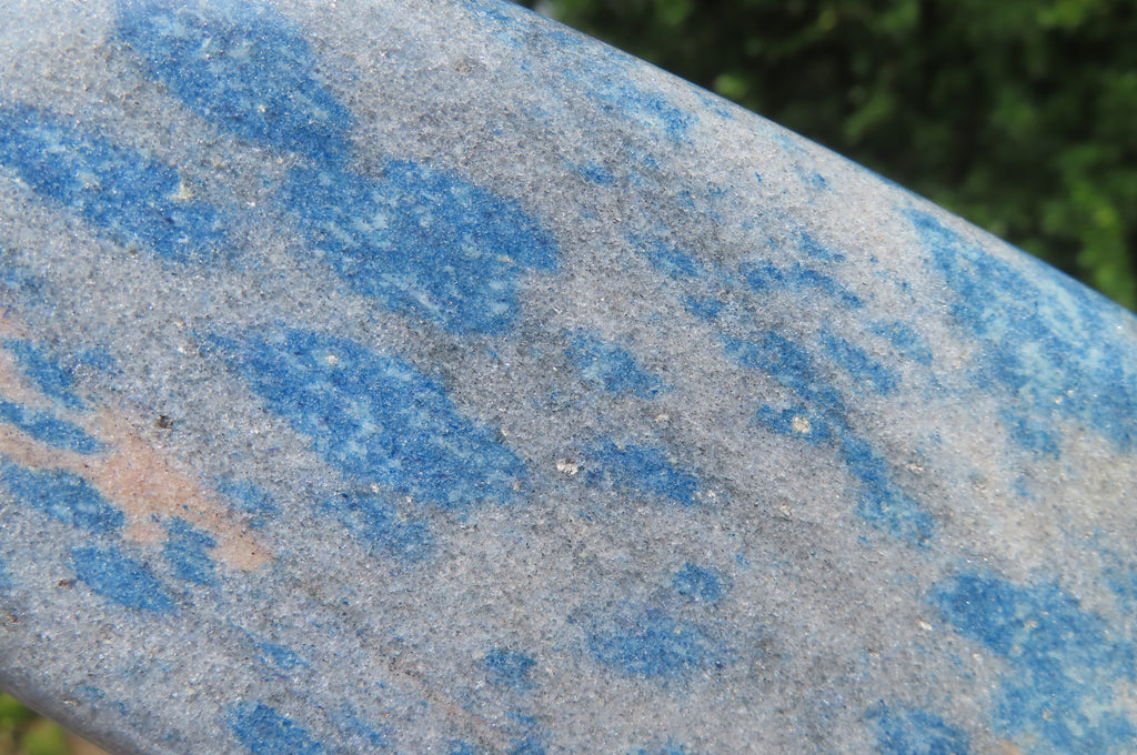 Polished Blue Spinel Spotted Quartz Standing Free Form x 1 From Madagascar - Toprock Gemstones and Minerals 