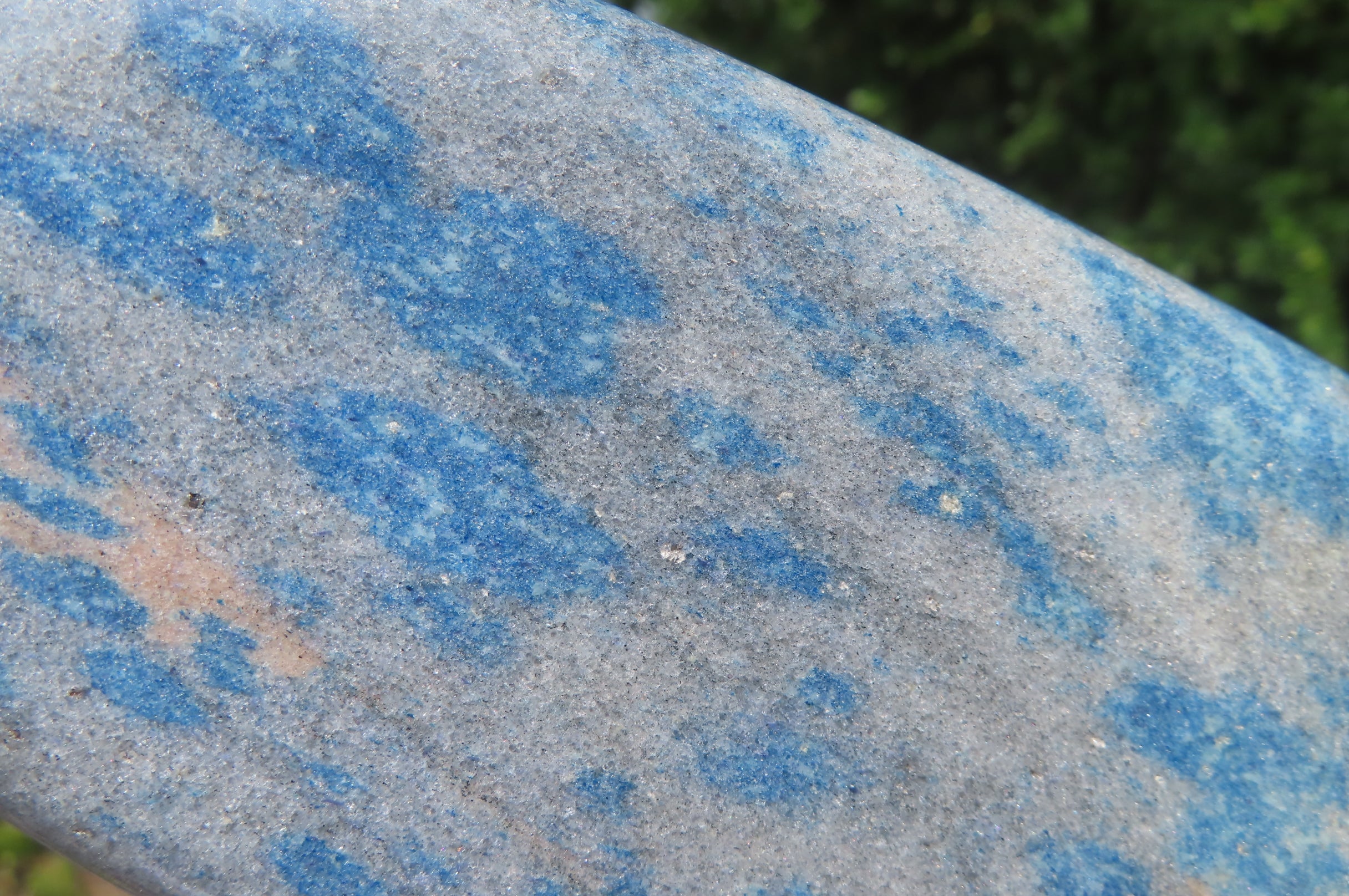 Polished Blue Spinel Spotted Quartz Standing Free Form x 1 From Madagascar - Toprock Gemstones and Minerals 