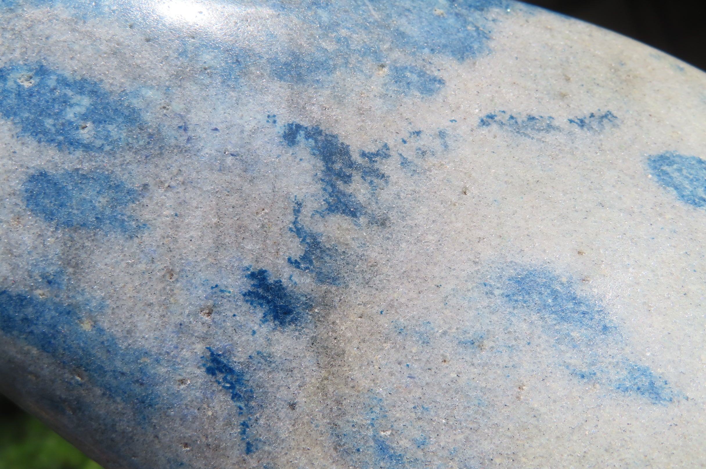 Polished Blue Spinel Spotted Quartz Standing Free Form x 1 From Madagascar - Toprock Gemstones and Minerals 