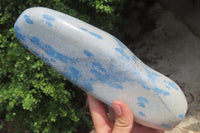Polished Blue Spinel Spotted Quartz Standing Free Form x 1 From Madagascar - Toprock Gemstones and Minerals 