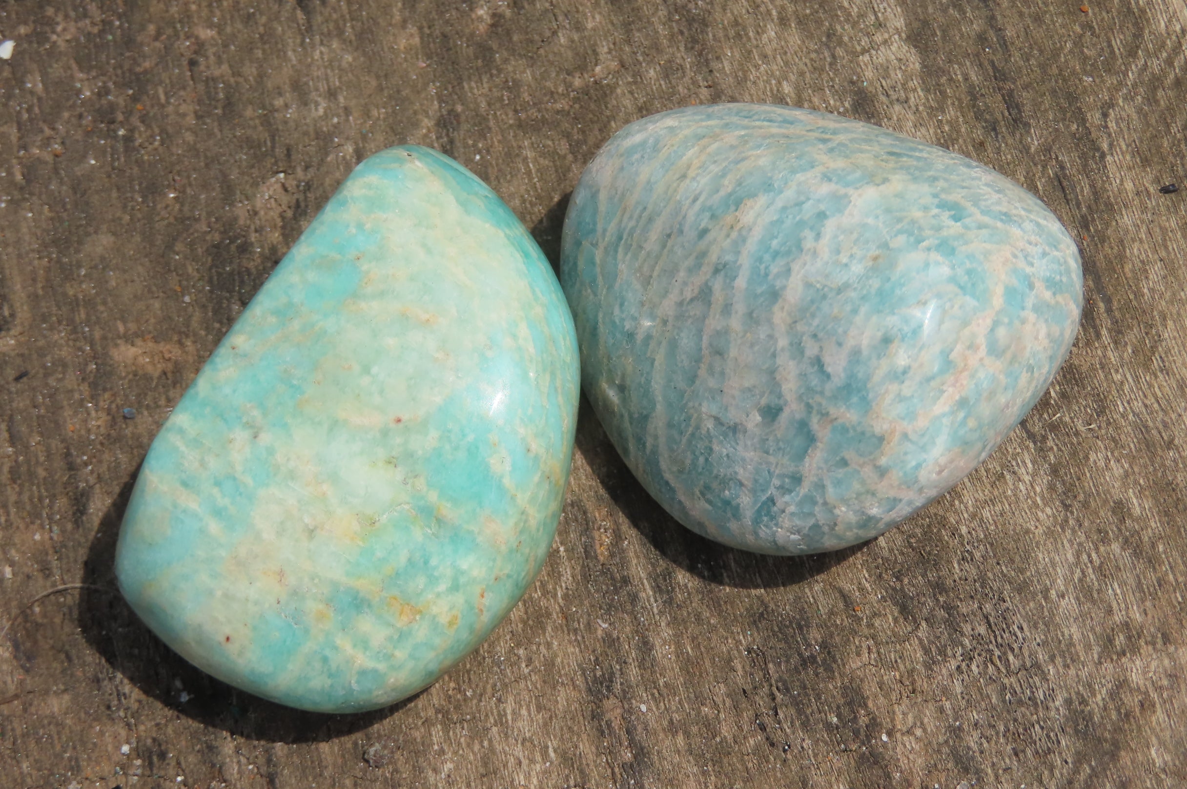 Polished Amazonite Free Forms x 20 From Zimbabwe - Toprock Gemstones and Minerals 