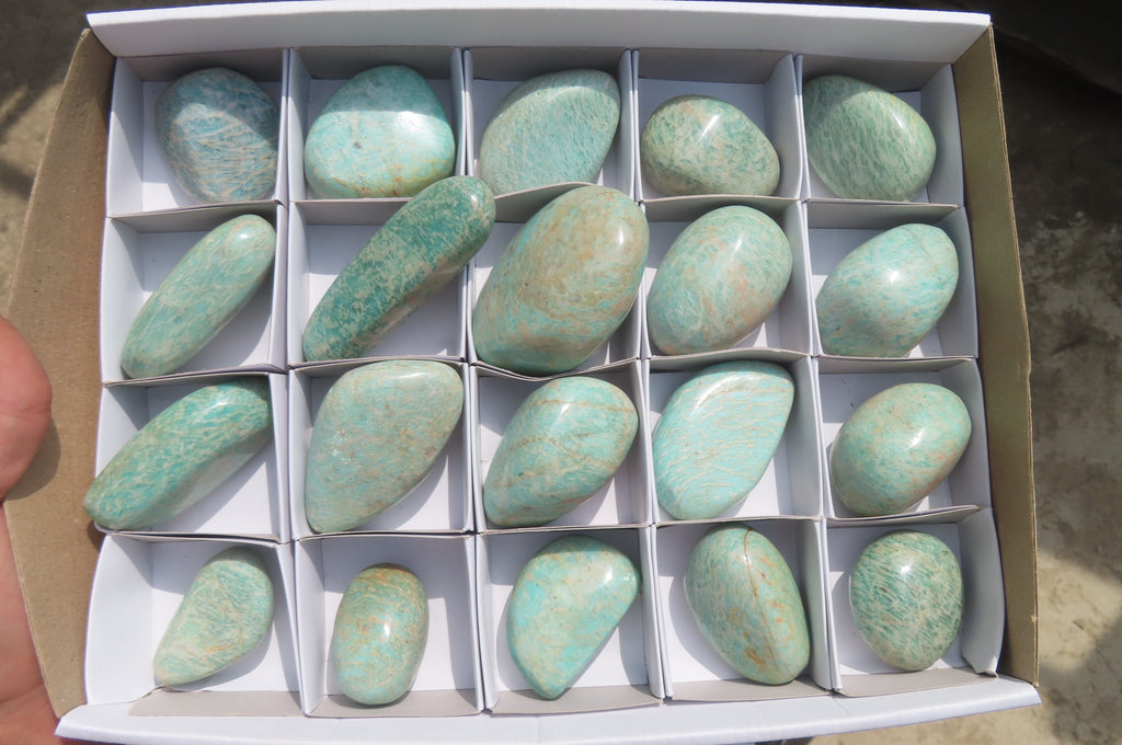 Polished Amazonite Free Forms x 20 From Zimbabwe - Toprock Gemstones and Minerals 