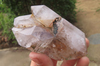 Polished Smokey Window Quartz Crystals x 6 From Madagascar - Toprock Gemstones and Minerals 